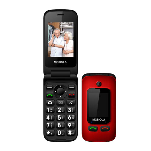 mobiola telefon dla seniora mb610 2g czerwony z klapką