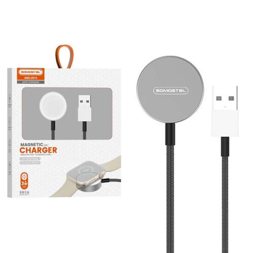 somostel ładowarka bezprzewodowa indukcyjna usb 10w 1,2m apple watch biały nylonowy oplon sms-zb15
