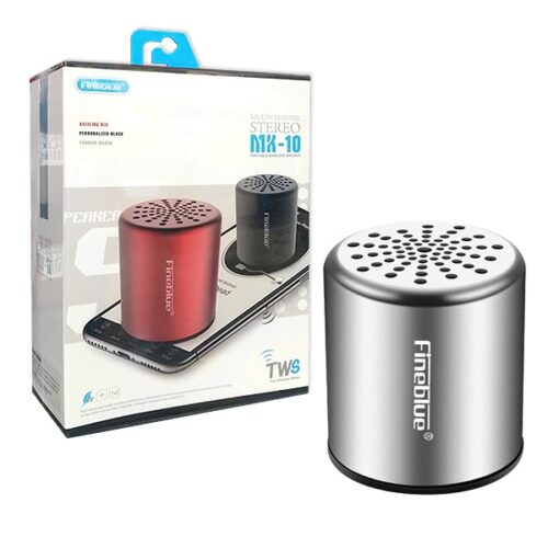 głośnik bluetooth speaker fineblue mk-10 srebrny aluminiowa obudowa
