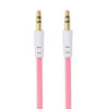kabel jack wtyk-wtyk 0,9m płaski różowy 3,5 cala pink