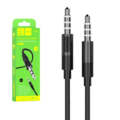 denmen kabel jack 3.5 cala - jack 3.5 cala 1m czarny dx01b