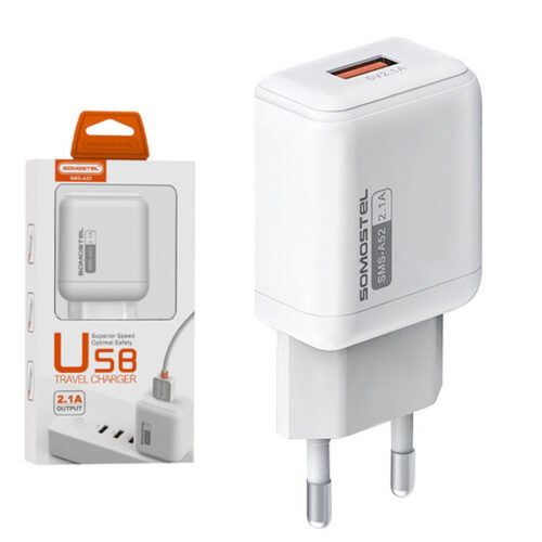somostel ładowarka sieciowa usb 2.1a 10w biały sms-a52