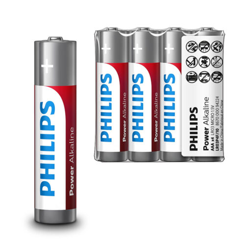 philips bateria power alkaline aaa lr03 4szt phil-lr03p4f/10