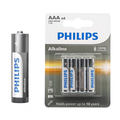philips bateria entry alkaline aaa lr03 4szt phil-lr03a4b/10