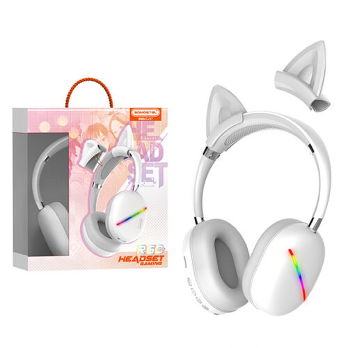 somostel słuchawki bluetooth nauszne cj17 bt 5.0 biały stero sms-cj17