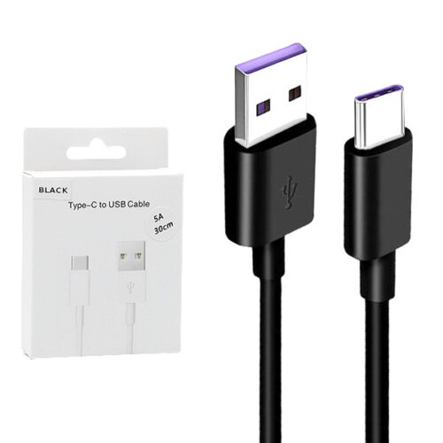 ecobox kabel usb typ-c 5a czarny 30cm