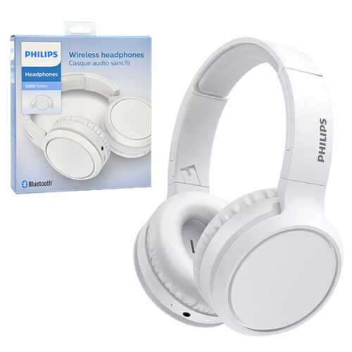 słuchawki nauszne bezprzewodowe bluetooth philips białe tah5205wt/00