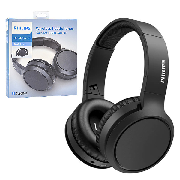 słuchawki nauszne bezprzewodowe bluetooth philips czarne phil-tah5205bk/00