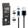 ecobox kabel usb 3w1 magnetyczny 360 czarny iphone micro typ-c
