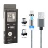 ecobox kabel usb 3w1 magnetyczny 360 srebrny iphone micro typ-c