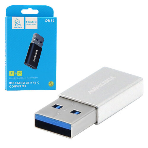 denmen adapter otg usb - typ-c srebrny du13