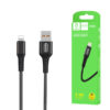 kabel usb wzmacniany oplot iphone denmen czarny 1m d02l - uszkodzone pudełko