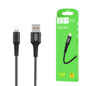 kabel usb wzmacniany oplot iphone denmen czarny 1m d02l - uszkodzone pudełko