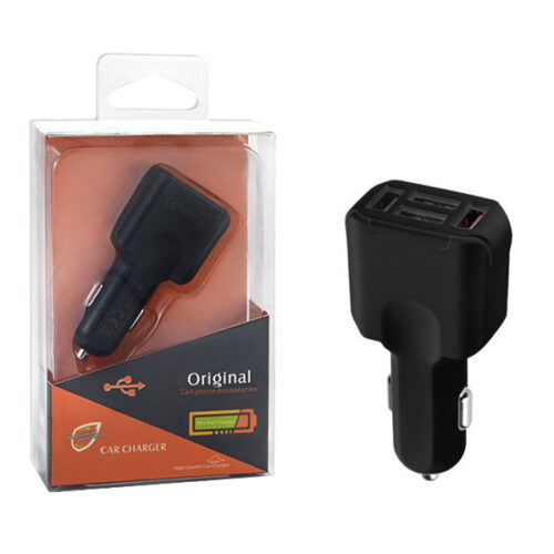 ładowarka samochodowa 4 x usb 3a czarna fast charger quick 4xusb 3.0 faston 3000ma