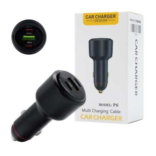 ecobox ładowarka samochodowa usb+typ-c qc3.0+pd 160w czarna