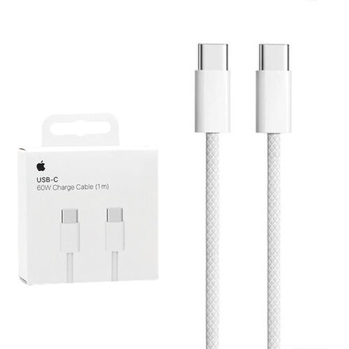 apple kabel typ-c -typ-c 1m 60w do iphone 15 biały oplot box mw493zm/a / mqkj3zm/a