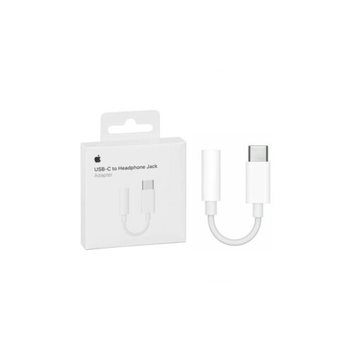 apple adapter typ-c do mini jack przejściówka biały iphone box