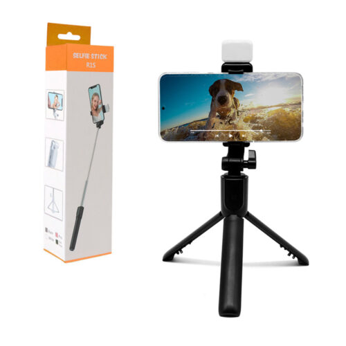 ecobox uchwyt do telefonu selfie r1s statyw + pilot bluetooth + led