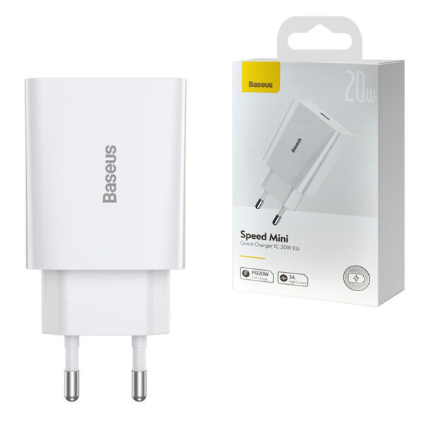 baseus speed mini ładowarka sieciowa usb-c 20w power delivery qc 3.0