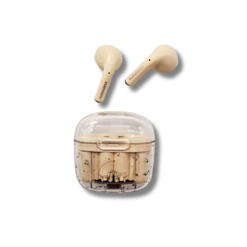słuchawki bluetooth denmen earbuds kremowe dl29 tws