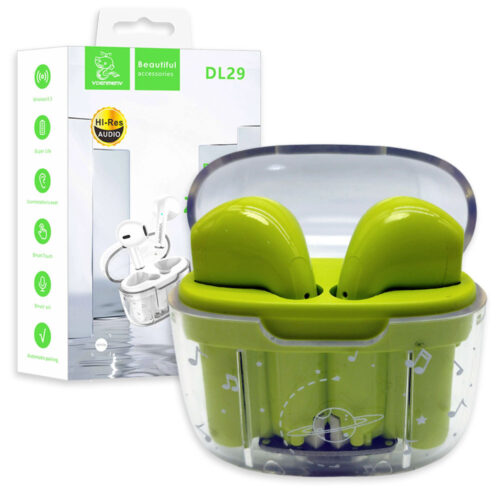 słuchawki bluetooth denmen earbuds zielone dl29 tws