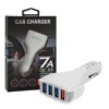 ładowarka samochodowa 4 x usb 7a biała vega faston fast charger quick 4xusb 3.0 3500ma