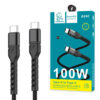 denmen kabel usb typ-c do typ-c czarny 5a 100w d59c-b