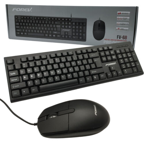 forev klawiatura przewodowa + mysz zestaw czarna fv-68