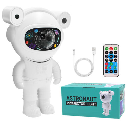 ecobox lampka nocna led projektoer gwiazd astronauta bluetooth