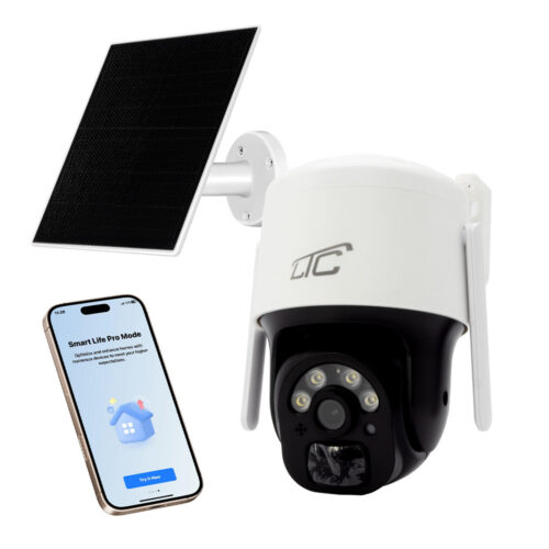 vision kamera solarna obrotowa zewn.ltc biała ip66 ptz wifi ip 3 mpix panel 3w usb-c 5v aku.9600mah 320* (app tuya/ios/android)