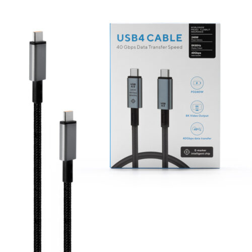 ecobox kabel usb pd typ-c do typ-c 240w czarny 40 gbps