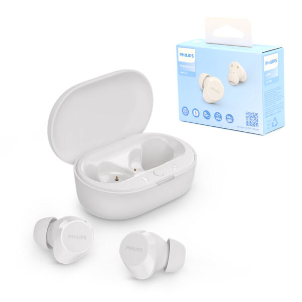 słuchawki philips douszne tws bezprzewodowe bluetooth true wireless białe phil-tat1209wt/00