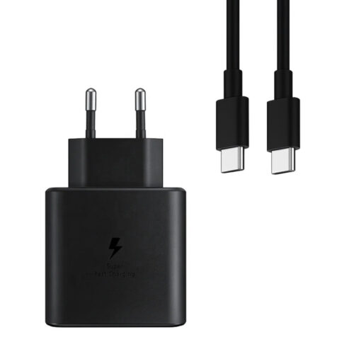 litte ładowarka sieciowa 45w czarna pd typ-c single + kabel usb pd typ-c do typ-c 3a 2m czarny usb3.0