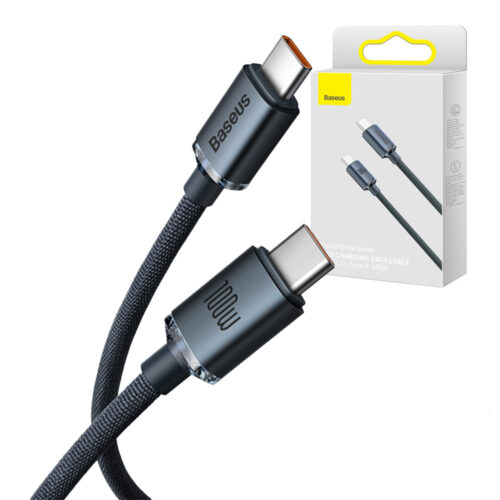 baseus kabel typ-c - typ-c 100w 1,2m fast charging czarny cajy0006 01