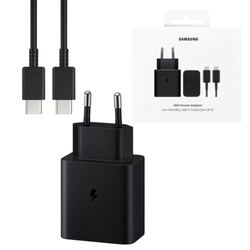 samsung ładowarka sieciowa typ-c pd ep-t4511 45w czarny 3a + kabel typ-c - typ-c