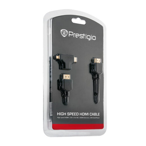 kabel hdmi 4k1,8m prestigio phdmiac1 + adaptery micro mini hdmi