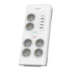 przedłużacz sieciowy philips listwa zasilająca biała 6 gniazda schuko + 5 usb 2m spn7060wa/58
