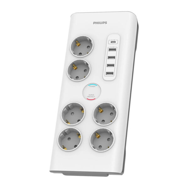 przedłużacz sieciowy philips listwa zasilająca biała 6 gniazda schuko + 5 usb 2m spn7060wa/58