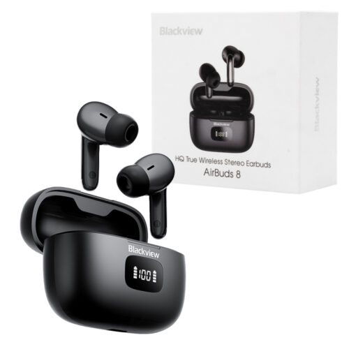 blackview słuchawki bluetooth airbuds 8 tws bt 5.3 czarny 400mah