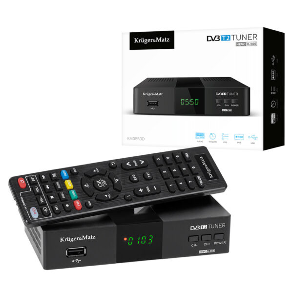 tuner dvb-t2 h.265 hevc kruger&matz km0550d