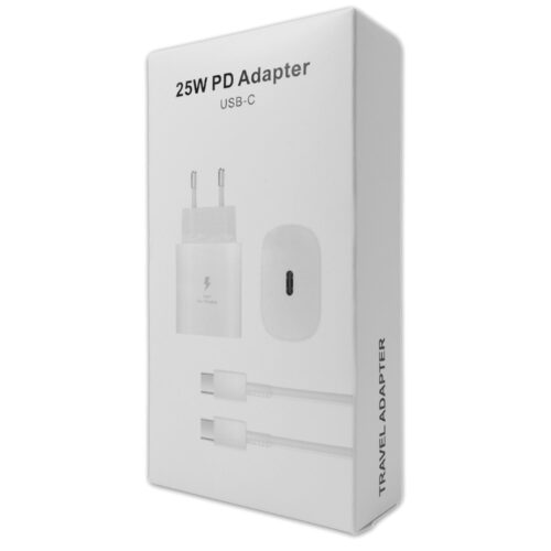ecobox ładowarka sieciowa 3,6a 25w typ-c pd biała + kabel typ-c - typc pd dc03 ta800