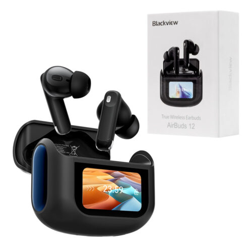 blackview słuchawka bluetooth airbuds 12 tws bt 5.4 lcd czarny 400mah