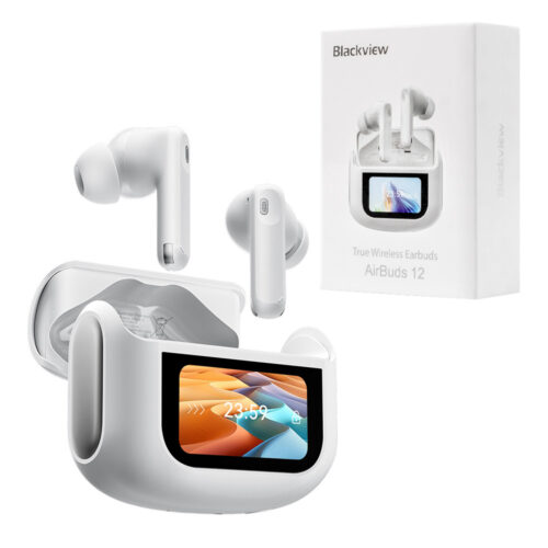 blackview słuchawka bluetooth airbuds 12 tws bt 5.4 lcd biały 400mah