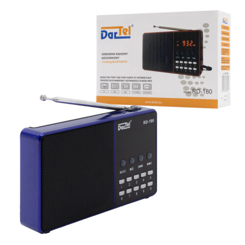 dartel przenośne radio analogowe z funkcją bluetooth rd-180 niebieskie