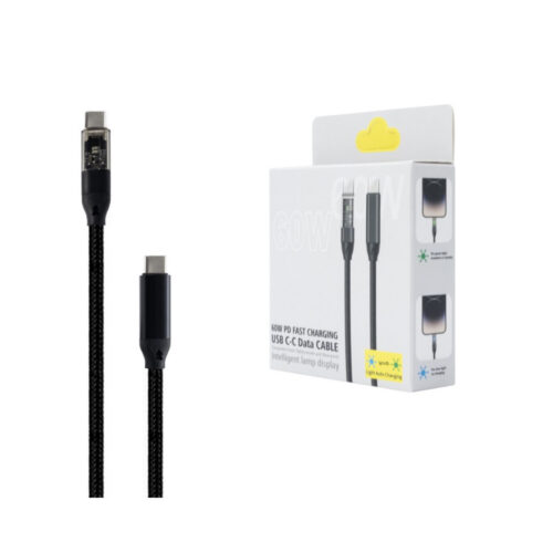 ecobox kabel szybkiego ładowania usb pd typ-c do typ-c 60w czarny usb 3.0