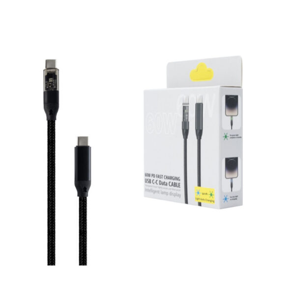 ecobox kabel szybkiego ładowania usb pd typ-c do typ-c 60w czarny usb 3.0