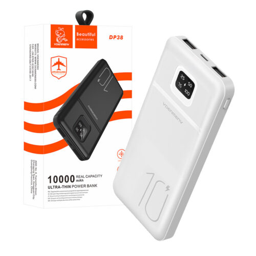 power bank denmen bateria awaryjna 10000mah biały dp38 usb + typ-c