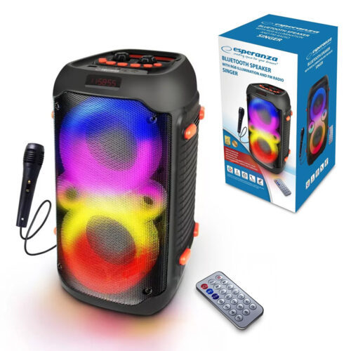 esperanza głośnik bt fm led rgb karaoke singer