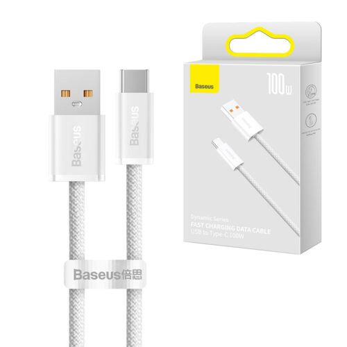 kabel usb do usb-c baseus dynamic series, 100w, 1m biały