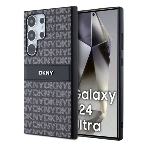 dkny pc/tpu repeat pattern tonal stripe case for samsung s24 ultra czarny